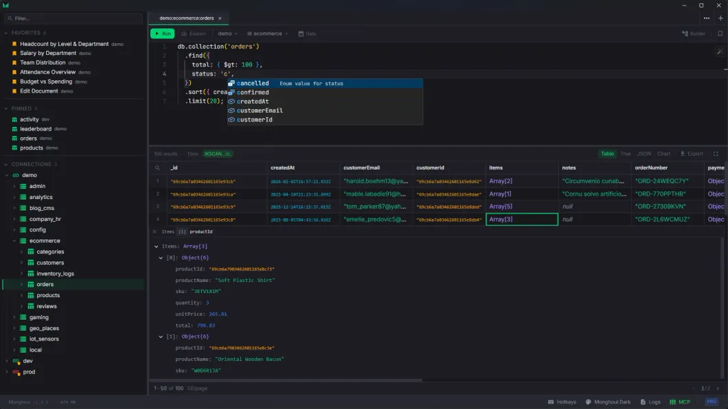 Monghoul — MongoDB GUI